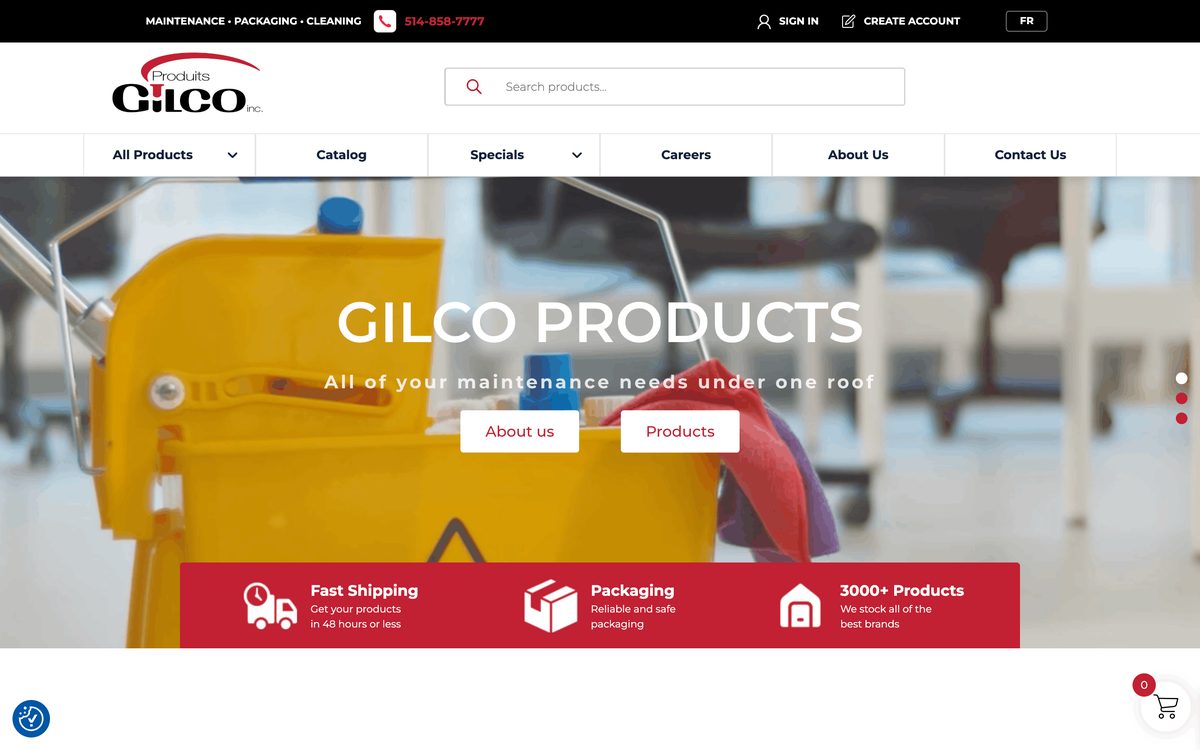 Produits Gilco website