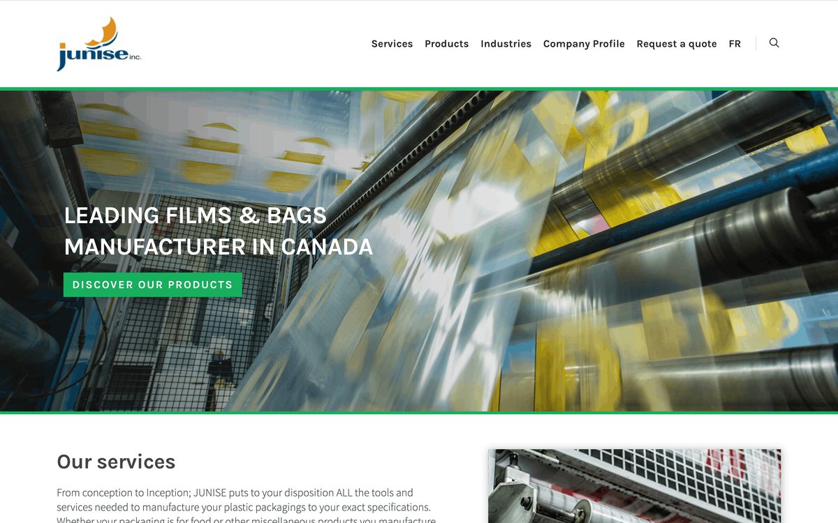 Junise Inc. website